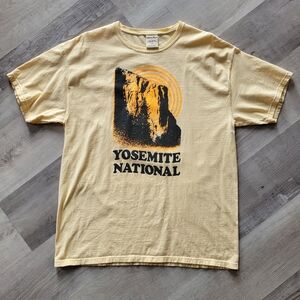 Comfort Colors Yosemite National Park Yellow Tshirt Modern Screen Print Mens Lg
